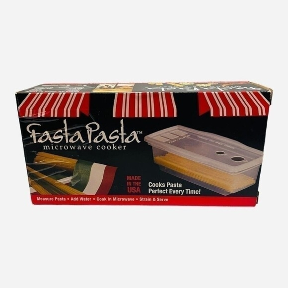 Vintage Fasta Pasta Microwave Pasta Cooker 12" Cooking Basket 6 Servings NIB